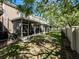 Townhome backyard featuring screened in patio at 4910 Pond Ridge Dr, Riverview, FL 33578
