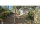 Spacious backyard with storage shed and mature landscaping, offering privacy at 522 Mclennan St, Clearwater, FL 33756