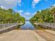 Scenic boat ramp with easy water access, framed by lush greenery and a clear blue sky at 803 Helmsman Way, Palm Harbor, FL 34685