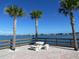 Beautiful waterfront view with palm trees and a picnic area at 100 Bluff View Dr # 417A, Belleair Bluffs, FL 33770