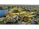 Aerial view showcasing the golf course and clubhouse, framed by trees, giving a sense of the community's amenities at 10561 Greencrest Dr, Tampa, FL 33626