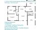 Detailed floorplan showing two bedrooms, one and a half bathrooms, living spaces, and garage at 1489 Dundee Dr, Palm Harbor, FL 34684