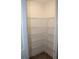 Walk-in pantry with ventilated shelving for optimum kitchen storage and organization at 17152 Sunshine Mimosa St, Wimauma, FL 33598