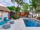 Resort-style backyard with a sparkling pool, comfortable seating, and a relaxing outdoor ambiance at 238 31St N Ave, St Petersburg, FL 33704