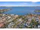 Beautiful aerial view showcasing proximity to the bay and surrounding community homes at 266 44Th Ave, St Pete Beach, FL 33706