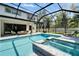 Spacious screened-in pool and spa area for outdoor enjoyment at 2911 Silva Wood Dr, Valrico, FL 33596