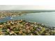 Expansive aerial view of the neighborhood with bay access from the canal and convenient waterfront living at 5910 La Rosa Ln, Apollo Beach, FL 33572