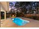 Beautiful pool and firepit area with palms and manicured grass, perfect for relaxing outdoors at 9016 Bay Ne St, St Petersburg, FL 33702