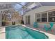 A refreshing backyard pool, screened in and ready for entertaining at 2442 Silvermoss Dr, Wesley Chapel, FL 33544