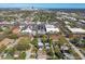 Wide aerial view of neighborhood, local businesses, and skyline, showcasing central location and community at 3540 Emerson S Ave, St Petersburg, FL 33711