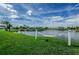 Relaxing hammock overlooking a pond with water fountain at 5196 Beach Se Dr # B, St Petersburg, FL 33705