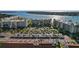 Aerial view of a waterfront condo building with parking lot at 6001 Bahia Del Mar Cir # 429, St Petersburg, FL 33715