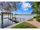 Private boat dock with a covered area, offering direct access to the tranquil lake at 950 Monterey Ne Pt, St Petersburg, FL 33704