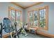Bright exercise room with large windows offering water views and various workout equipment at 950 Monterey Ne Pt, St Petersburg, FL 33704