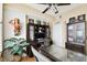 Functional home office with custom cabinets, a large desk, and unique decorations at 345 Bayshore Blvd # P9, Tampa, FL 33606