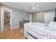 Spacious main bedroom showing ensuite bath; the room is decorated in neutral tones at 1824 Clearbrooke Dr, Clearwater, FL 33760