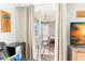Cozy living room with easy access to a screened porch through sliding glass doors at 238 Sun Ketch Ct # 95, Treasure Island, FL 33706