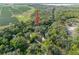 Serene aerial view of the home reveals its secluded location nestled among mature trees at 2906 Pemberton Creek Dr, Seffner, FL 33584