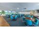 Spacious clubhouse dining area with blue chairs, mural, and plenty of tables for seating at 3010 59Th S St # 314, Gulfport, FL 33707