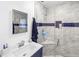 Nicely-tiled walk-in shower, perfect for rinsing off after a day at the beach at 4291 Flexer Dr, Hernando Beach, FL 34607