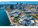 Stunning aerial view of downtown buildings and waterfront, showcasing city living near entertainment and the water at 449 S 12Th St # 1705, Tampa, FL 33602
