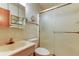 Bathroom features a glass-enclosed shower, sink, and vanity, all designed for functionality at 5521 80Th N St # 315, St Petersburg, FL 33709