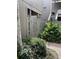 Exterior view showing a gated wooden fence in a shady area with greenery around the perimeter at 111 Woodland Pl, Osprey, FL 34229