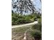 Scenic community path winding through lush greenery and mature trees at 111 Woodland Pl, Osprey, FL 34229