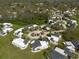 Aerial view of homes with lush landscaping, showcasing the community layout and design at 2610 Forest Run Ct, Clearwater, FL 33761