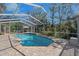 Sparkling swimming pool with a screened enclosure, ideal for year-round enjoyment and privacy at 405 Apache Trl, Brandon, FL 33511