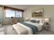Comfortable bedroom featuring a large window with scenic views and neutral tones at 5729 Puerta Del Sol Boulevard South # 486, St Petersburg, FL 33715