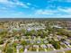 An aerial view of a neighborhood featuring single Gathering homes, mature trees, and neighborhood shopping at 8621 Bridgewater Dr, New Port Richey, FL 34655