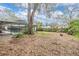 Landscaped backyard with mature trees, offering privacy and shade around a screened-in pool at 1905 Dove Field Pl, Brandon, FL 33510