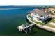 Stunning aerial view of luxury waterfront home with infinity pool and private dock at 1906 Carolina Ne Ave, St Petersburg, FL 33703