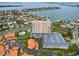 Expansive aerial view shows the waterfront condo's ideal location close to the bay and beachfront community at 4900 Brittany S Dr # 205, St Petersburg, FL 33715