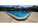 A fenced community pool with sparkling blue water, multiple swimming lanes, and a sunbathing area at 11711 Raintree Village Blvd # C, Temple Terrace, FL 33617