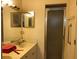 Functional bathroom with dual sinks, and a glass-enclosed shower providing space to get ready at 11716 Cr 672 Hwy, Riverview, FL 33579