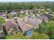 Aerial view of neighborhood featuring homes with swimming pools and lush landscaping in a serene environment at 16011 Bella Woods Dr, Tampa, FL 33647