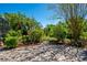 Landscaped backyard featuring brick patio and lush tropical greenery; perfect for relaxing and outdoor enjoyment at 309 Royal Bonnet Dr, Apollo Beach, FL 33572