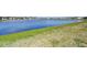 Backyard pond with green grass and a view of the community at 3139 Marine Grass Dr, Wimauma, FL 33598
