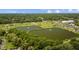Aerial view of community lakes, walking paths, and green space at 4160 Pinelake Ln # 201, Tampa, FL 33618