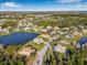 Expansive aerial view showcasing a residential community with lakes, green spaces, and well-maintained homes under a sunny sky at 4315 70Th E Ave, Ellenton, FL 34222