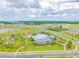 Aerial view of the resort-style community pool, playground, and convenient parking for residents at 10741 Charlotte Dr, Parrish, FL 34219