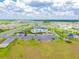 Aerial view of the community pool, playground, parking, and well-maintained landscaping at 10741 Charlotte Dr, Parrish, FL 34219