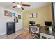 Bright office space featuring a large desk, office storage, and a colorful round rug at 1221 Dustin Rd, North Port, FL 34288