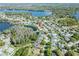 Aerial view of neighborhood with lake and water views showcasing property's serene location at 19826 Wyndham Lakes Dr, Odessa, FL 33556
