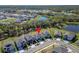 Aerial view featuring a well-planned neighborhood with lakes, greenery, and attractive housing options at 14733 Gallop Run Dr, Lithia, FL 33547