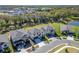 Aerial shot of a home in a community with a lake, illustrating a tranquil residential setting at 14733 Gallop Run Dr, Lithia, FL 33547