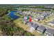 Aerial view of backyard with an in-ground pool under construction in a Gathering-friendly neighborhood at 14733 Gallop Run Dr, Lithia, FL 33547