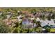 Residential neighborhood aerial view featuring mature trees and private homes with lush landscaping at 15703 Jericho Dr, Odessa, FL 33556